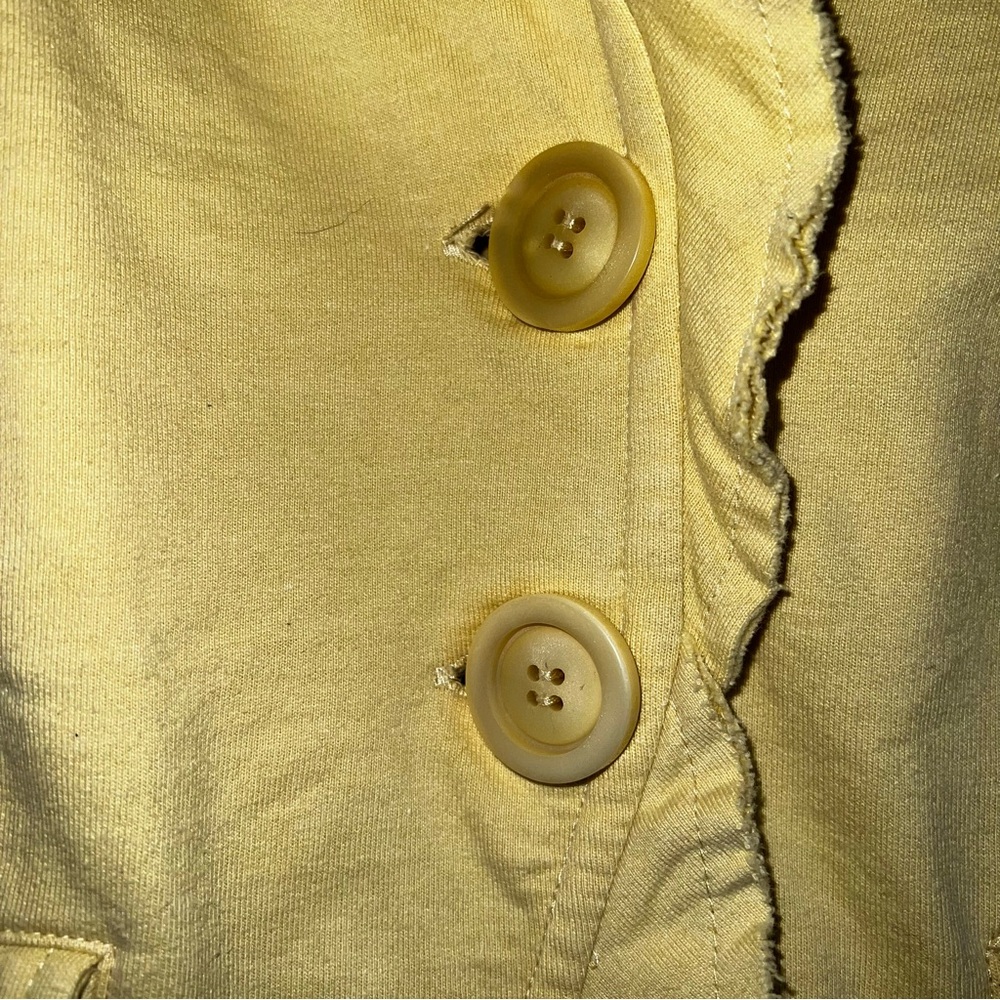 Nick & Mo Exclusive Collection Yellow Ruffle Hem Blazer Sz L - Picture 5 of 13